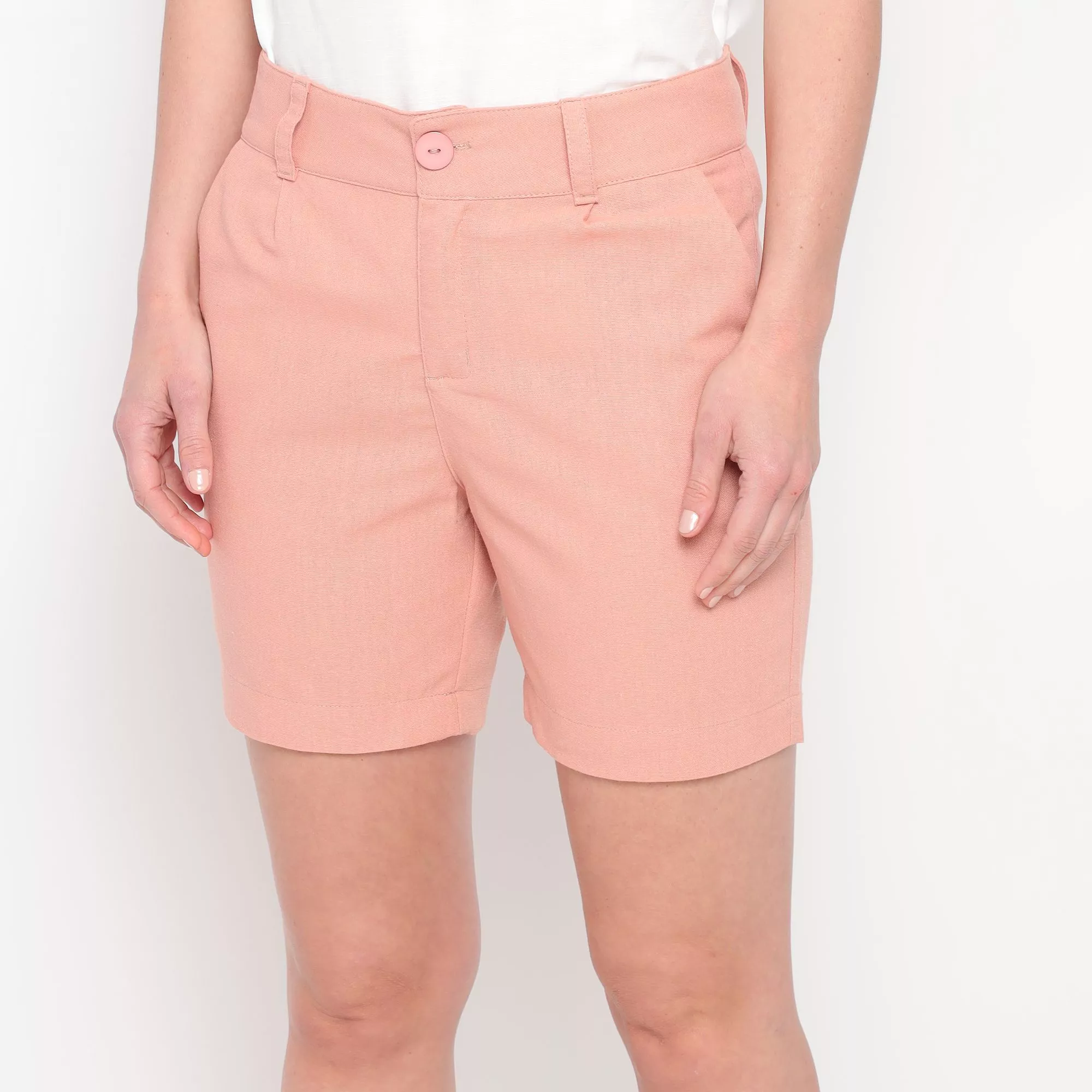 Shorts de Linho Feminino - Rosa - 3508